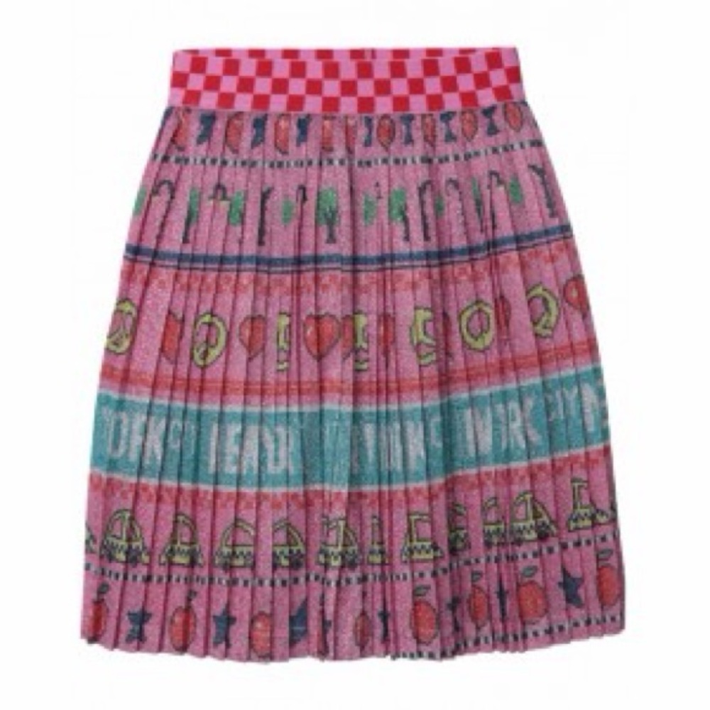 Marc Jacobs NYC Print Metallic Skirt Size 6 | Graphic City Novelty Skirt
